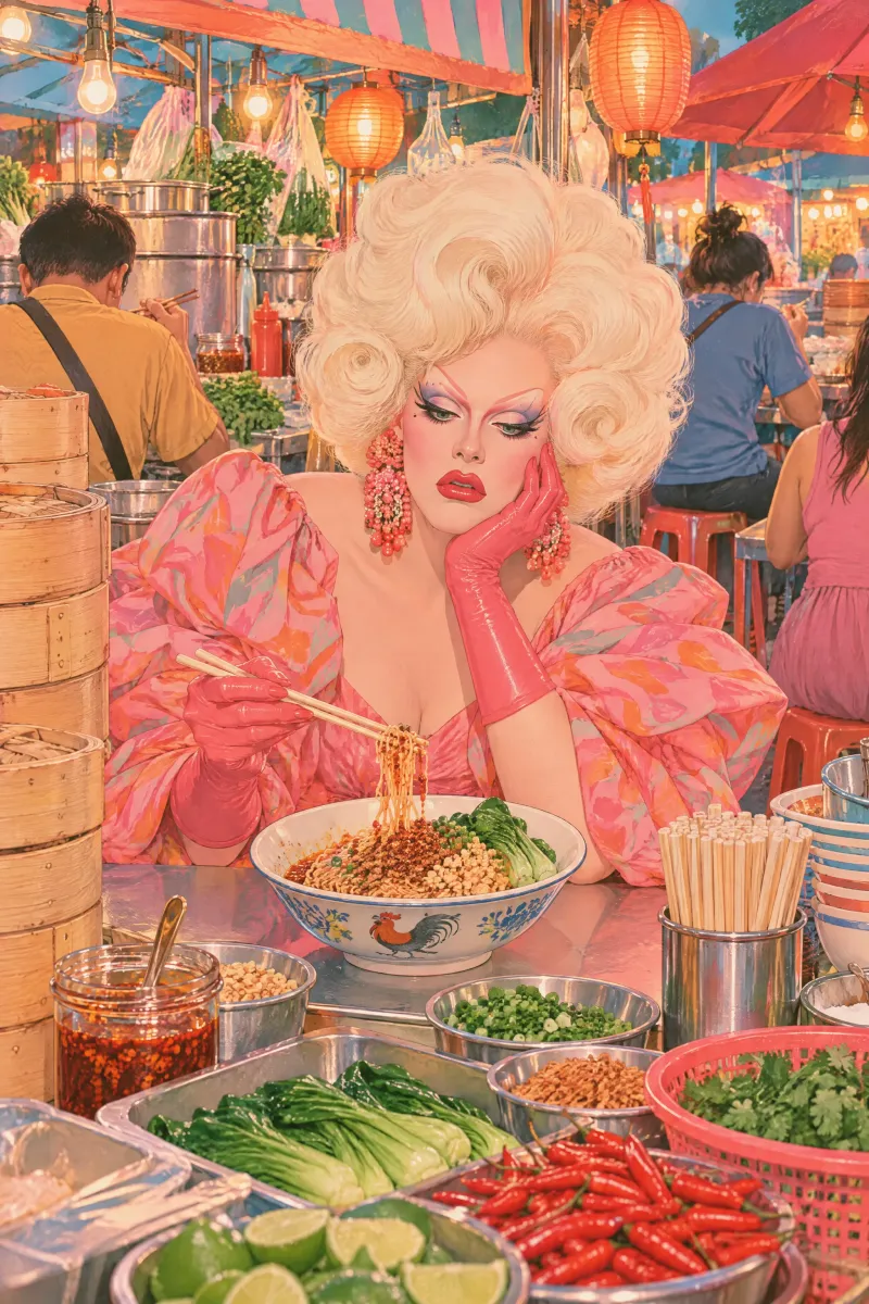 Dan dan noodles, served cold on purpose