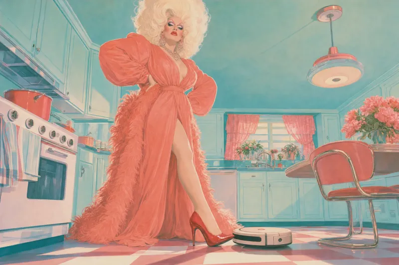The Contessa and the robot vacuum, frame 1